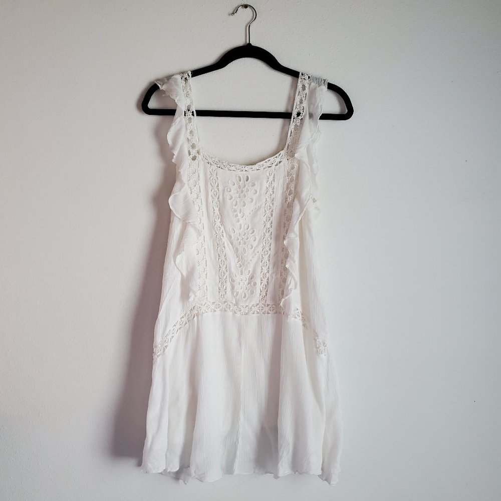Free People Priscilla Dress Womens Size m White  Lace Festival Feminine